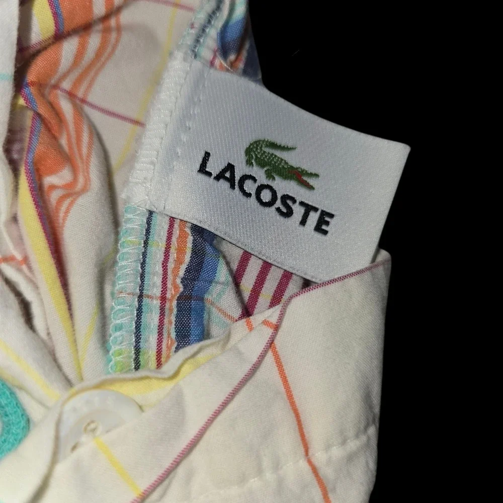 Lacoste Pillowcases Set of‎ 3 Plaid Colorful Cotton